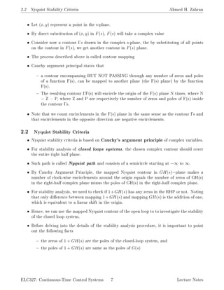 Notes nyquist plot and stability criteria | PDF