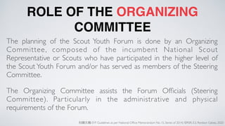 扫描⽂文稿-SYF Guidelines as per National Office Memorandum No. 15, Series of 2014) ©RSR, E.S. Renibon Galvez, 2020
ROLE OF THE...