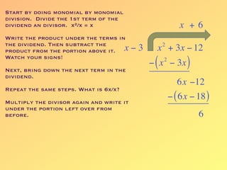 Notes - Polynomial Division | KEY