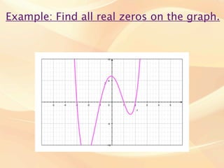 Example: Find all real zeros on the graph.
 