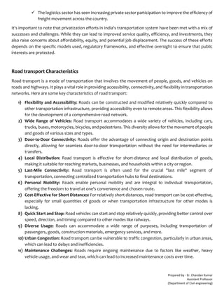 Transportation Engineering - Notes (B-Tech Civil Engineering) | PDF