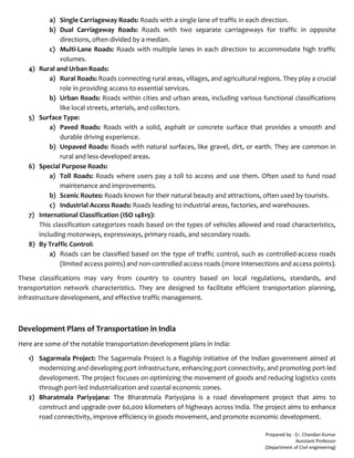 Transportation Engineering - Notes (B-Tech Civil Engineering) | PDF