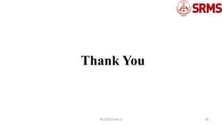 Thank You
26
RCS702/Unit-2
 