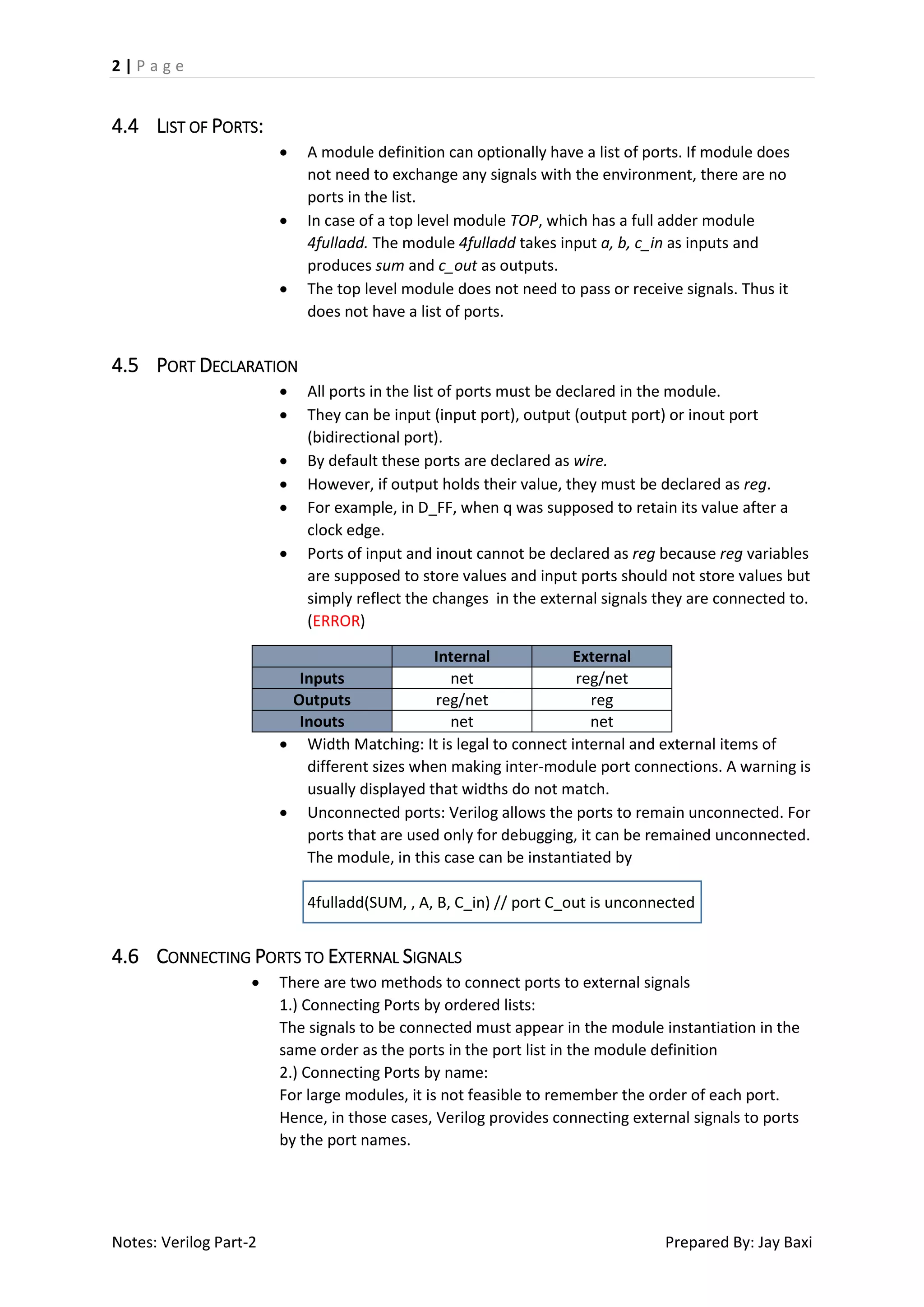 Notes: Verilog Part 2 - Modules and Ports - Structural Modeling (Gate ...