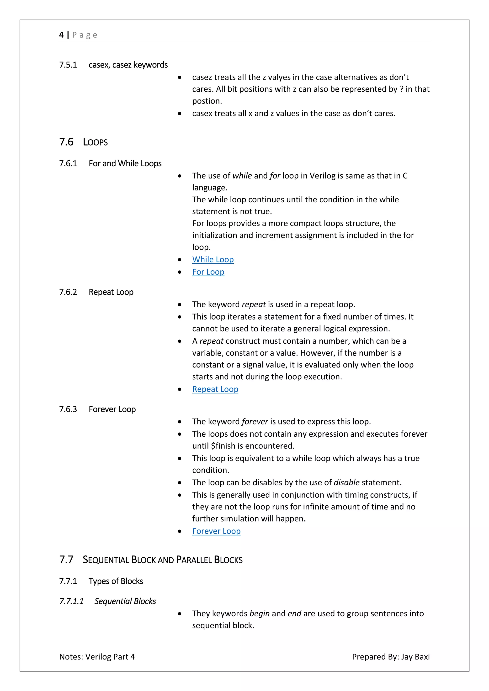 Notes: Verilog Part 4- Behavioural Modelling | PDF