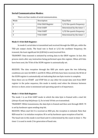 Serial Communocation Modes Notes (1).pdf 8051 Timers, Interrupts and Serial Communication | PDF