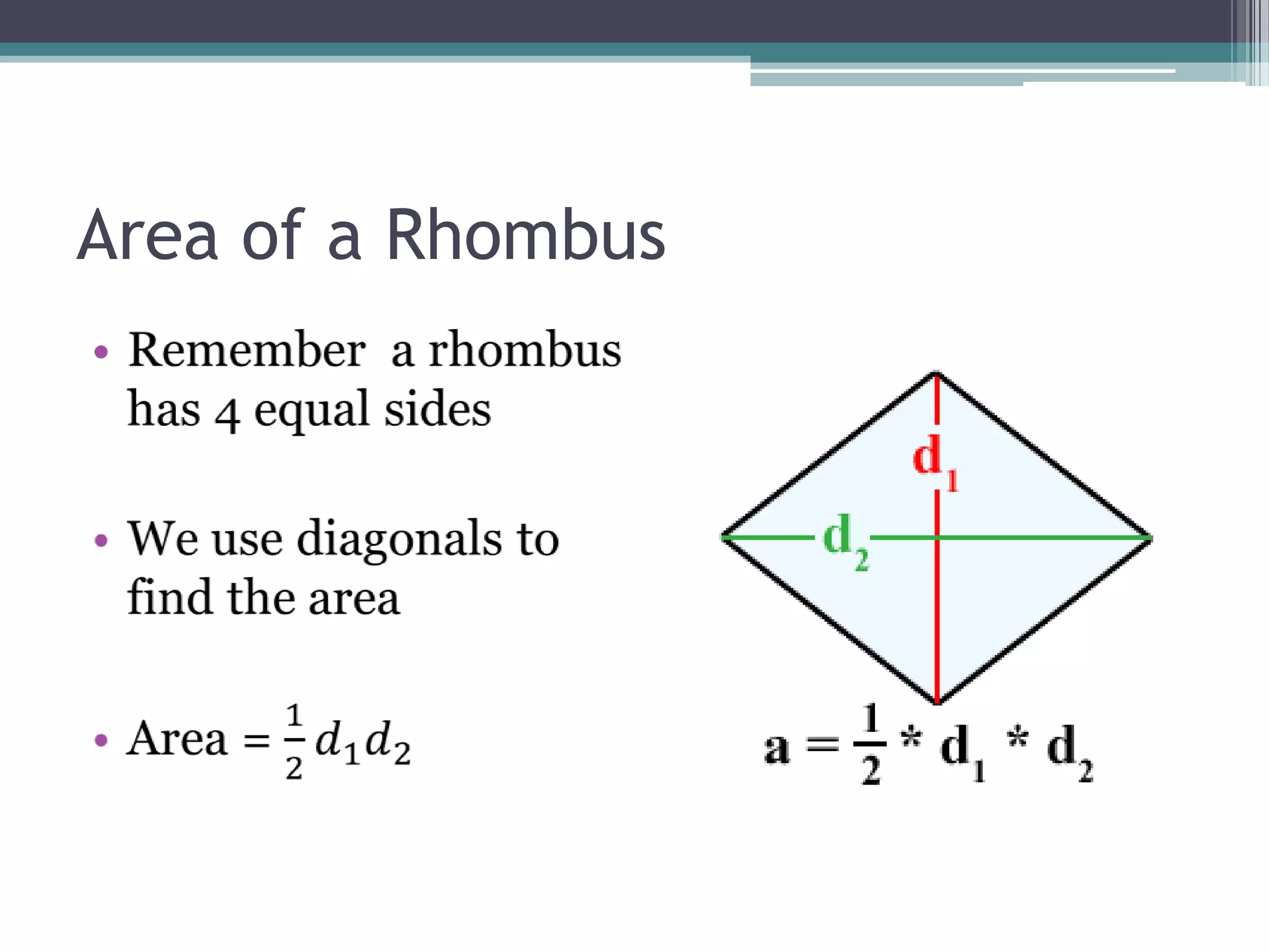 Area of a Rhombus
•