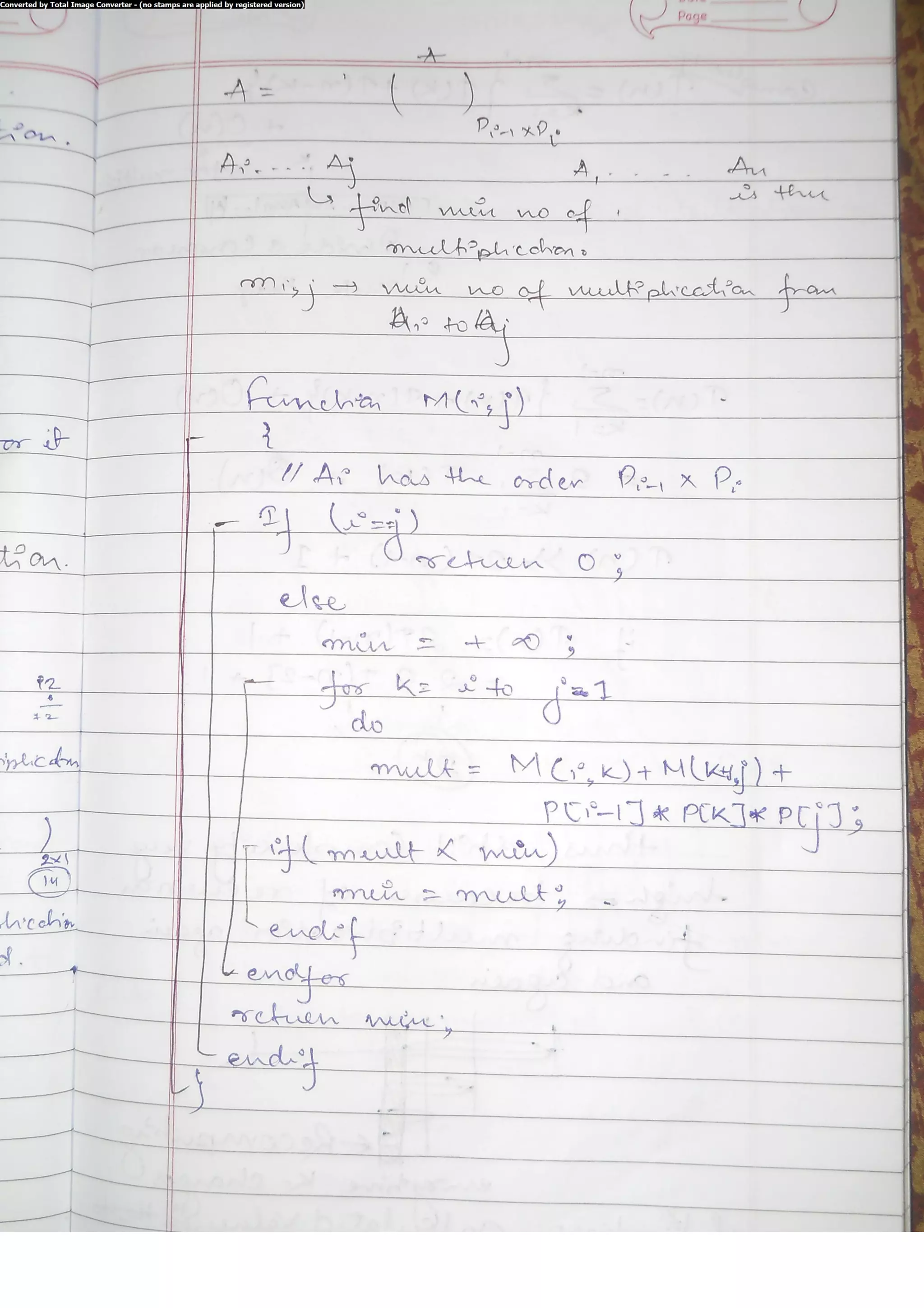 Algorithm Analysis and Design Class Notes