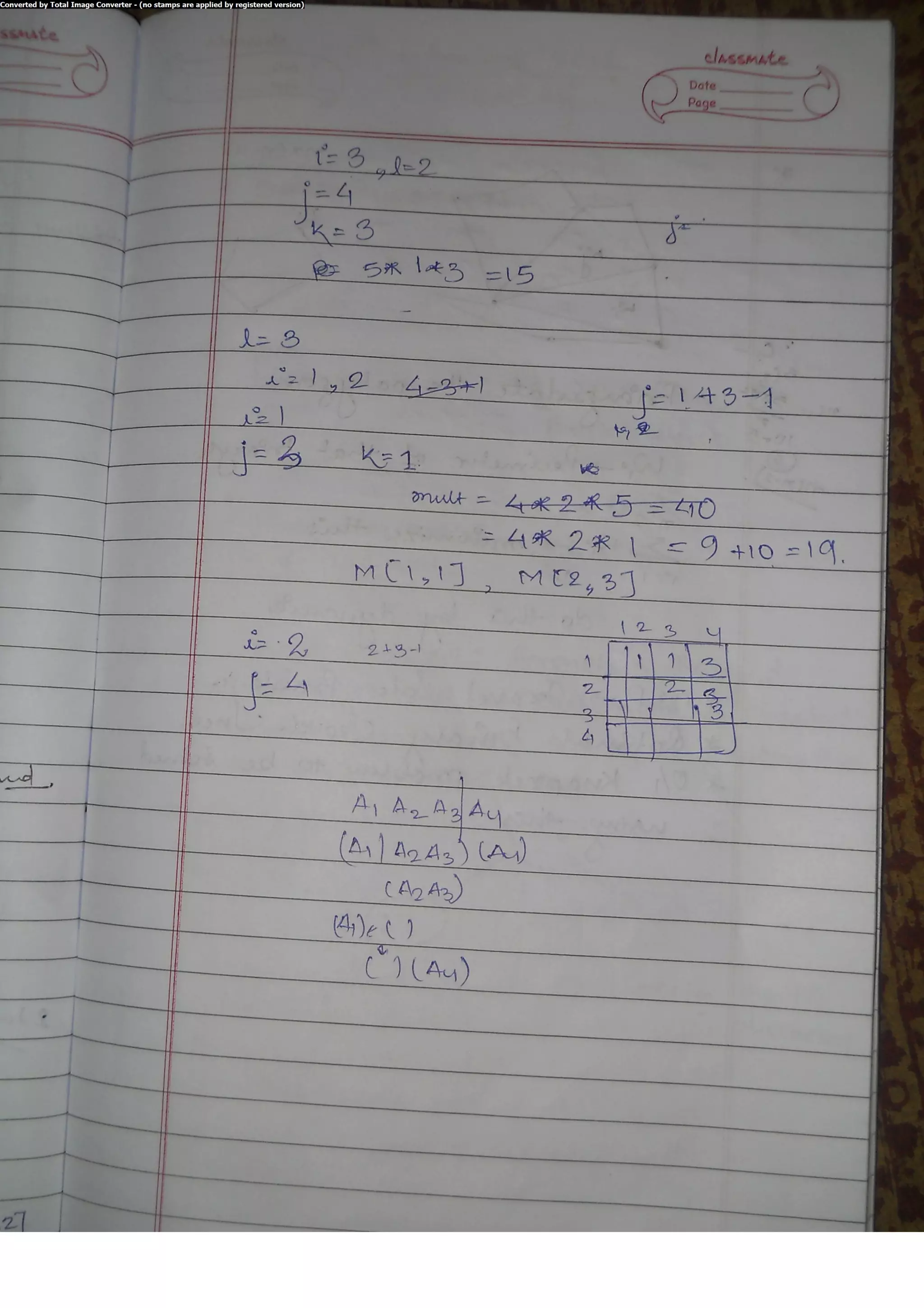 Algorithm Analysis and Design Class Notes