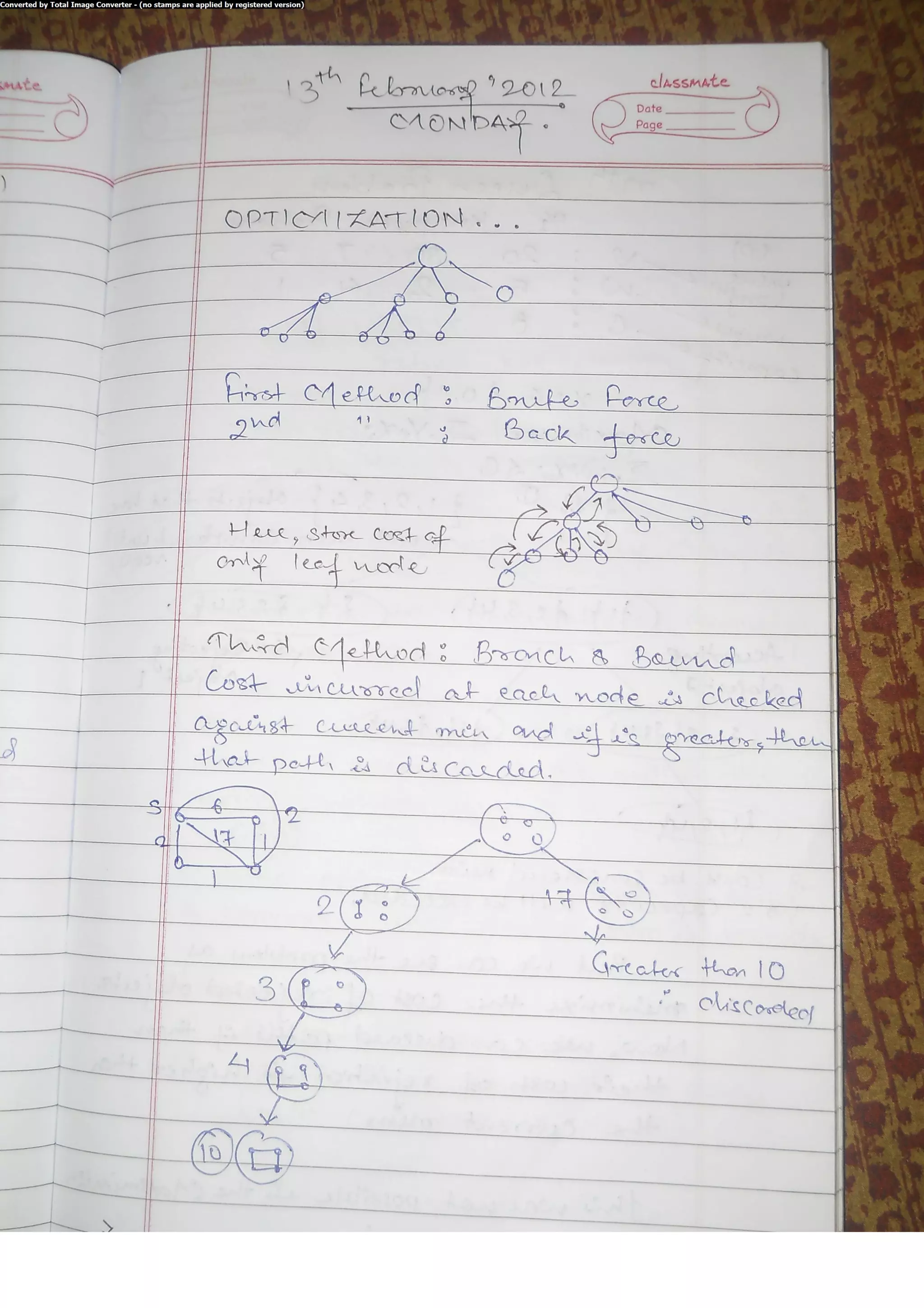 Algorithm Analysis and Design Class Notes