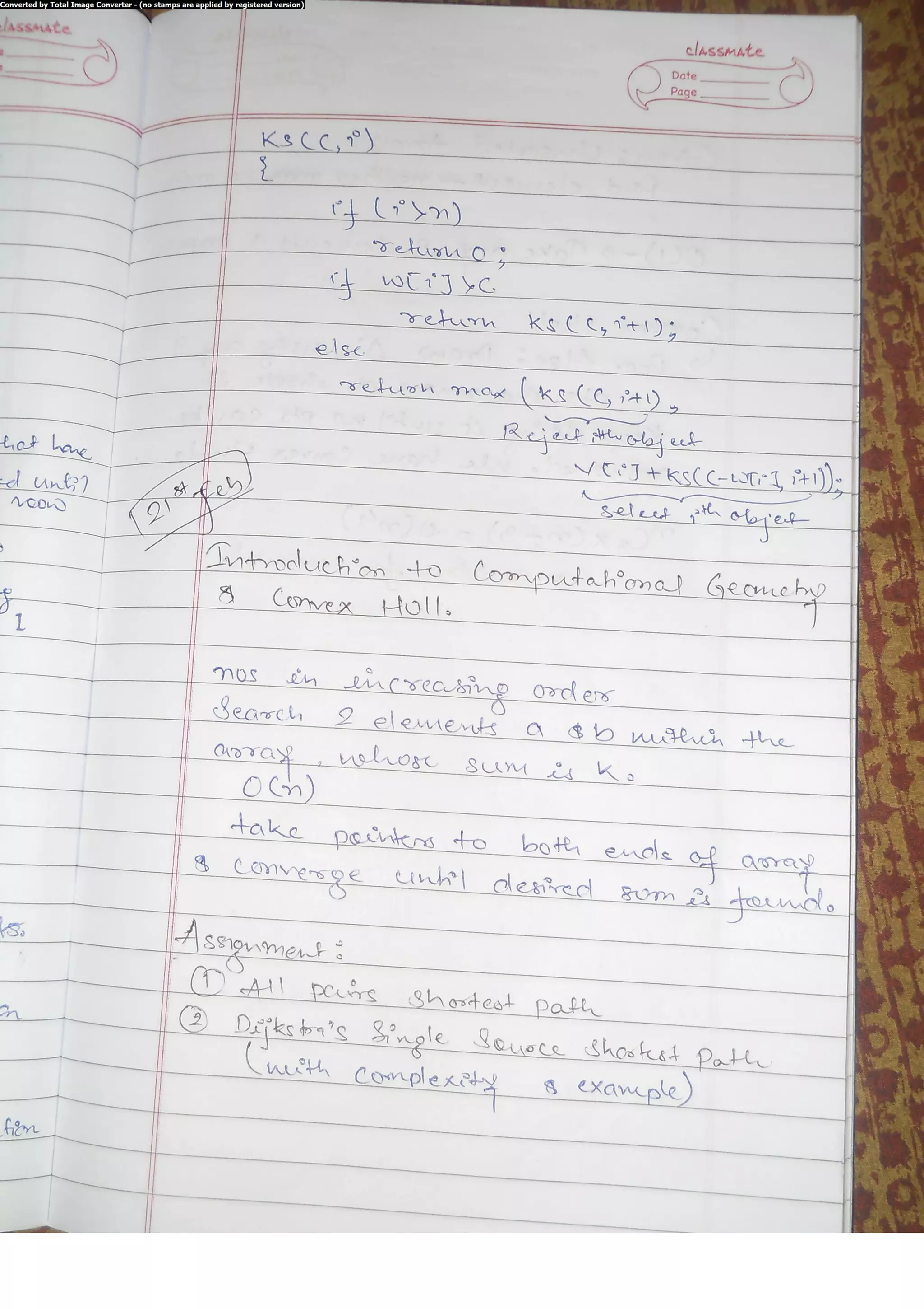 Algorithm Analysis and Design Class Notes