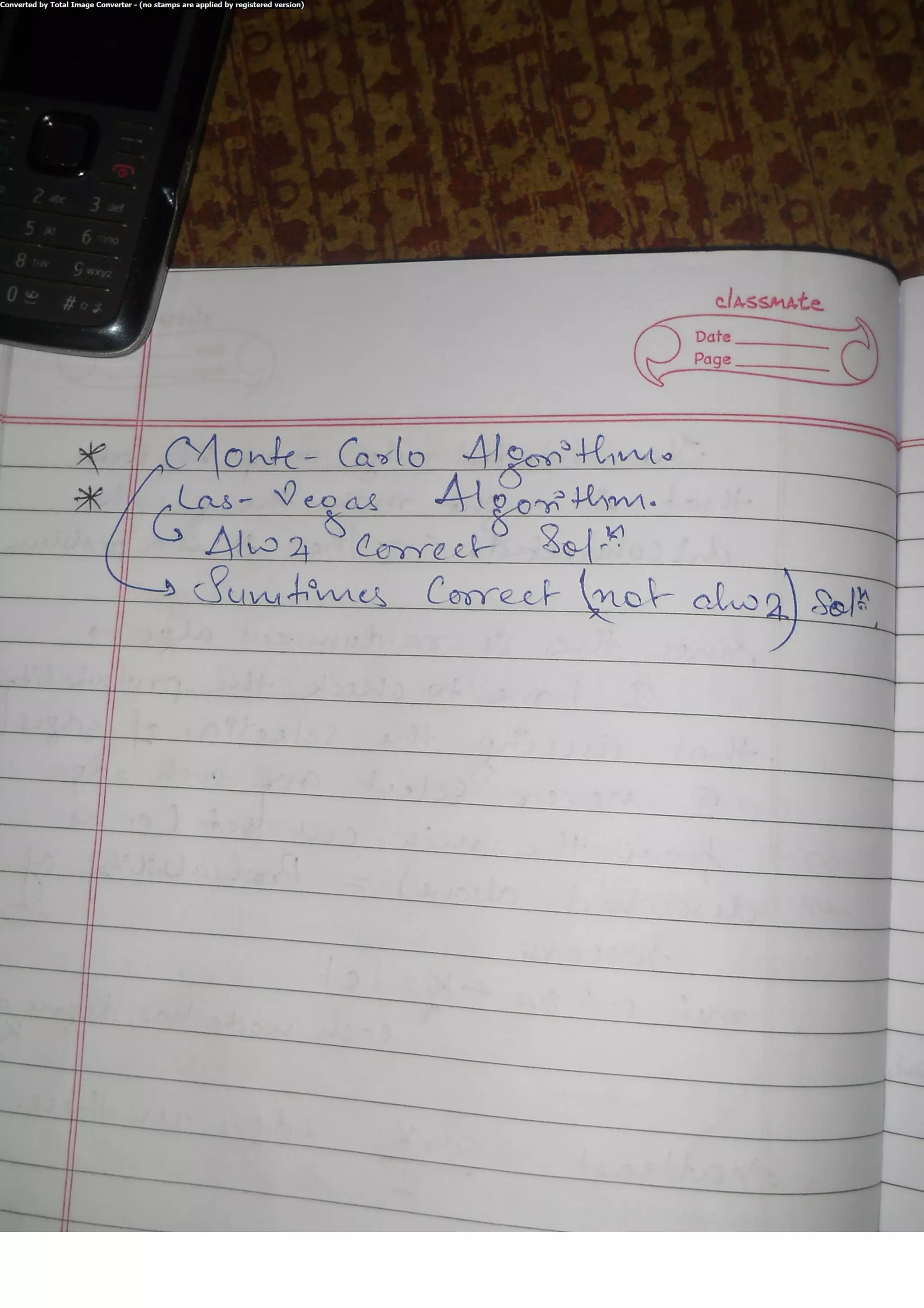 Algorithm Analysis and Design Class Notes
