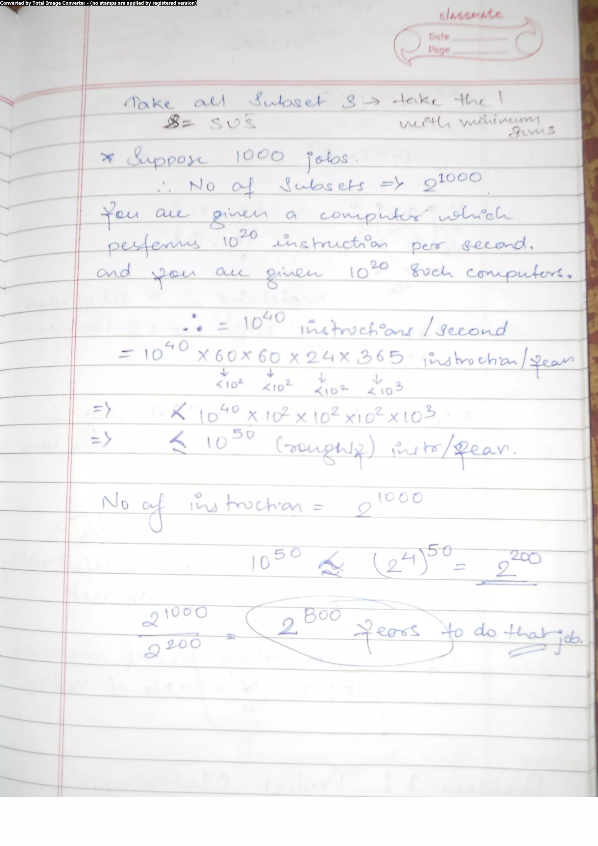 Algorithm Analysis and Design Class Notes