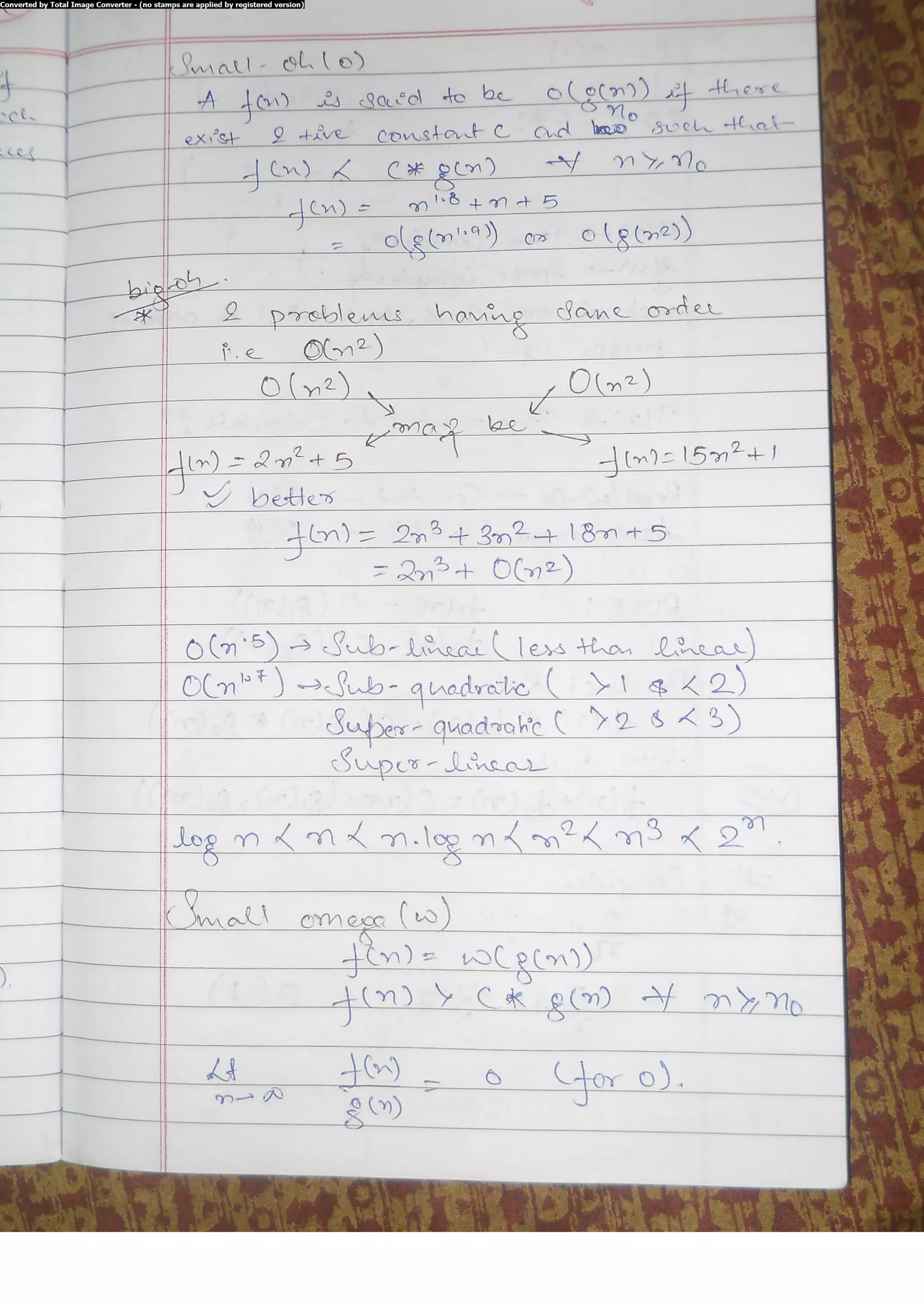 Algorithm Analysis and Design Class Notes