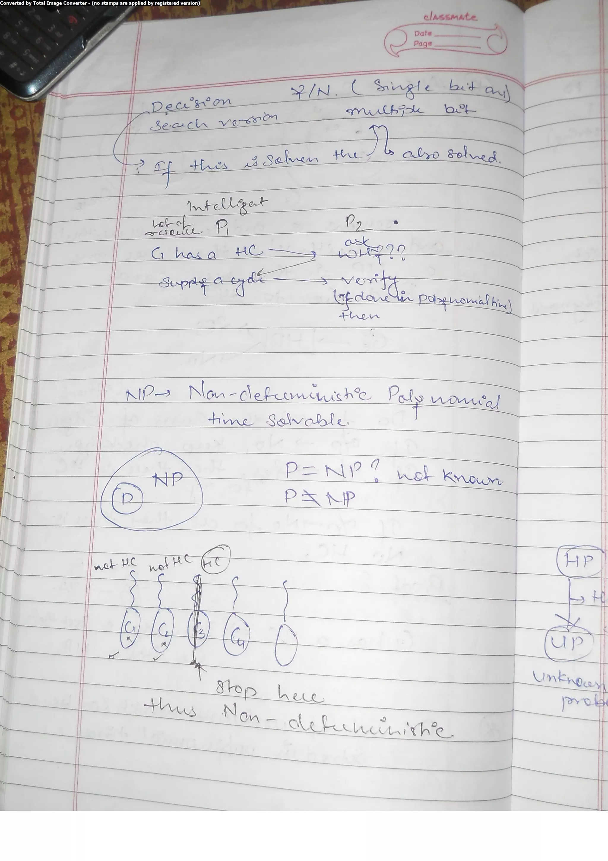 Algorithm Analysis and Design Class Notes