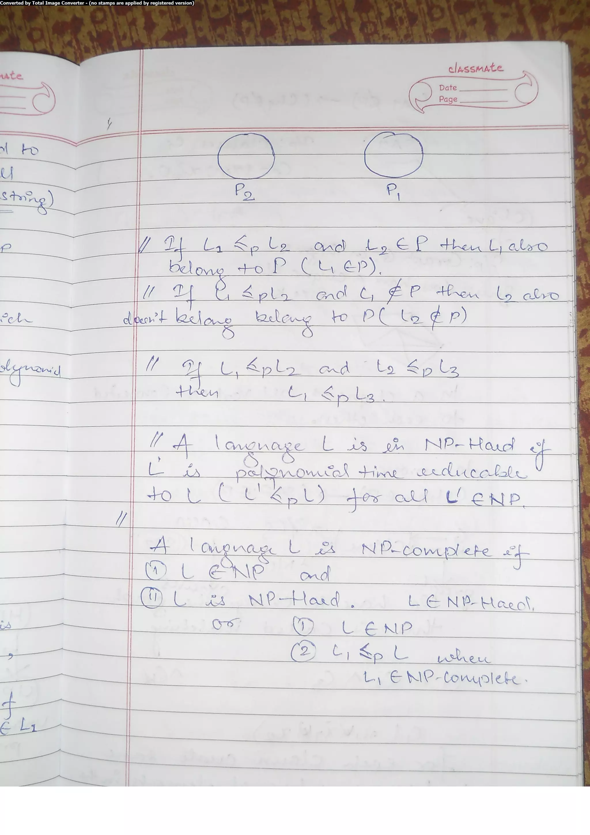 Algorithm Analysis and Design Class Notes