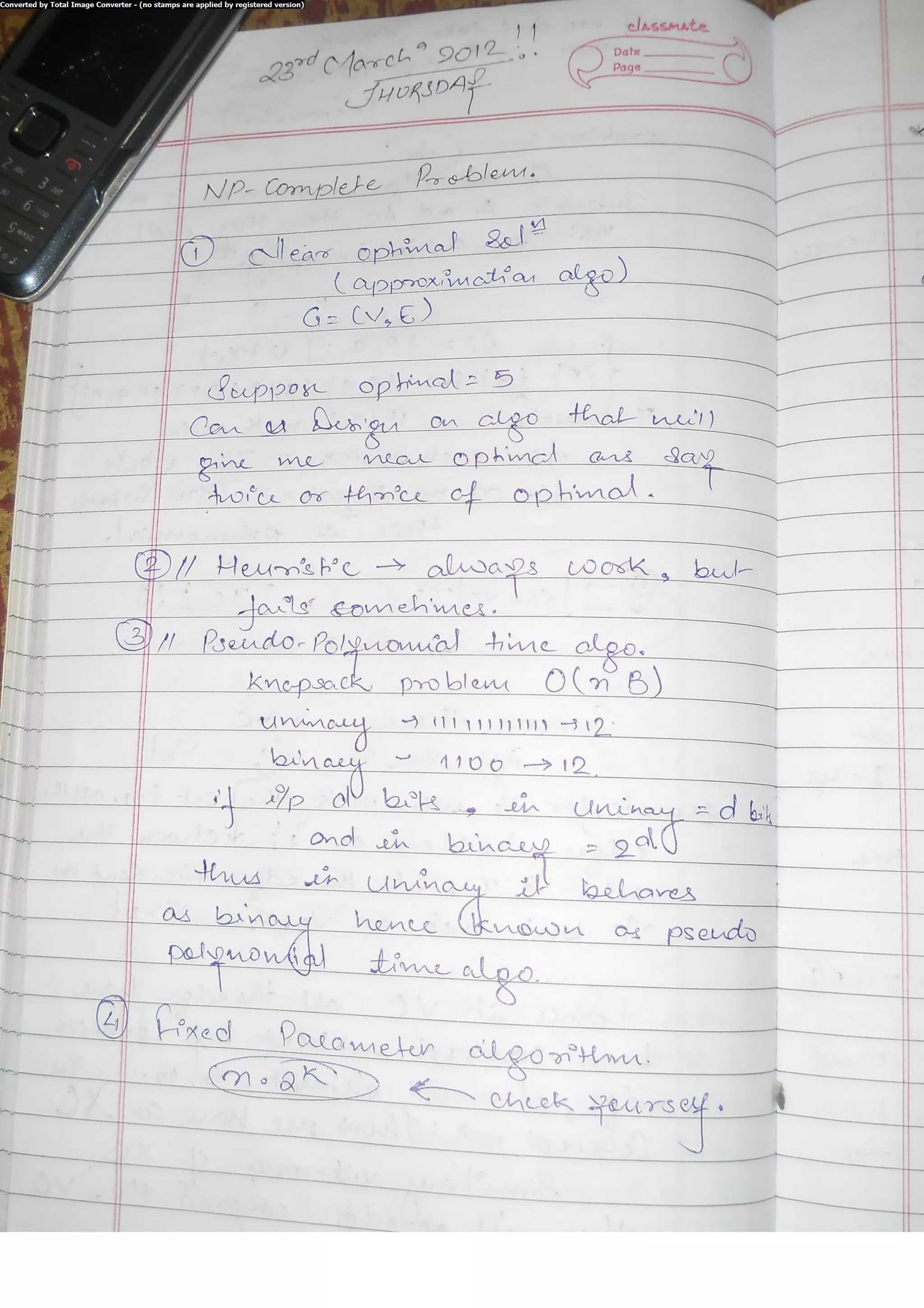 Algorithm Analysis and Design Class Notes