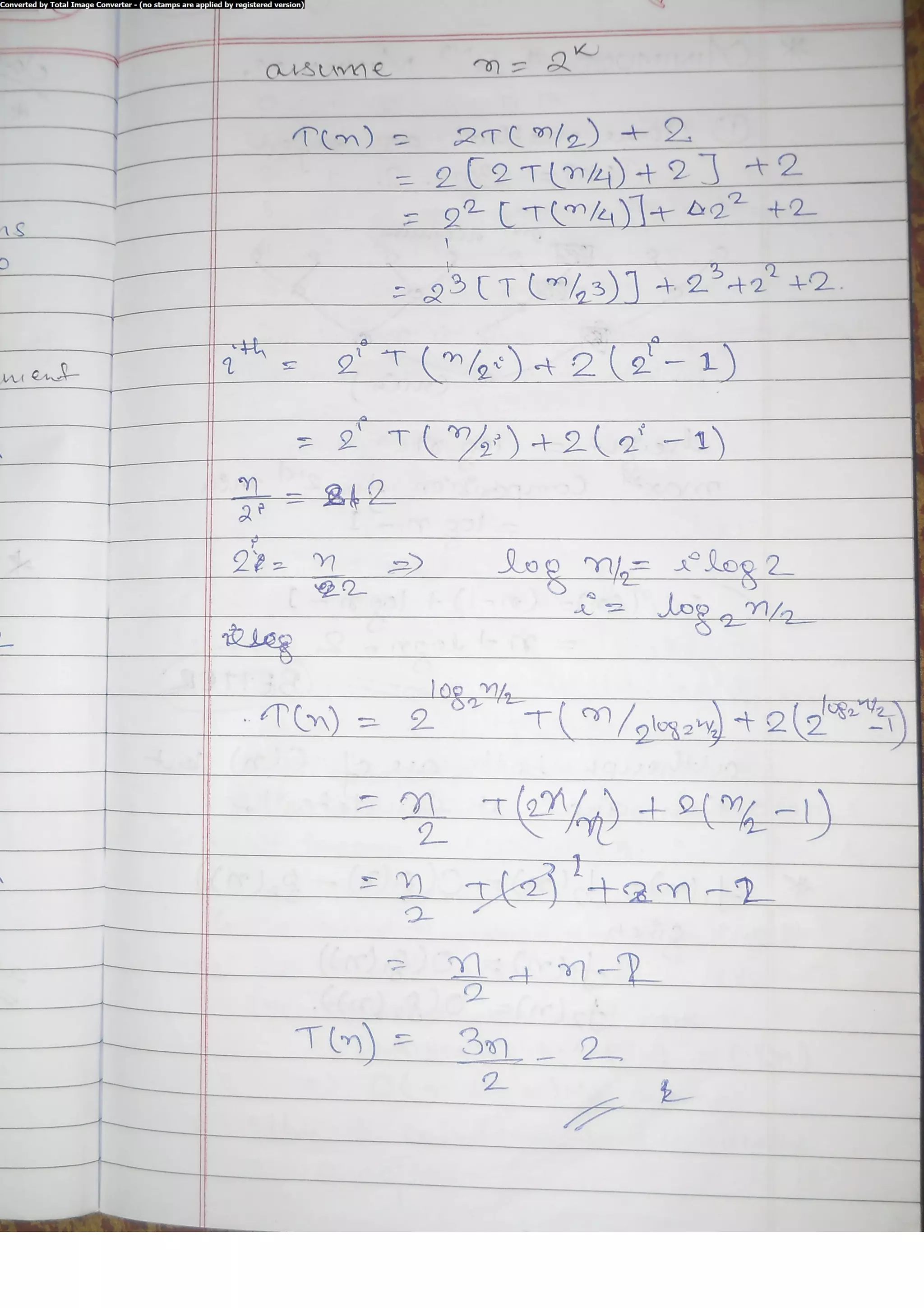 Algorithm Analysis and Design Class Notes
