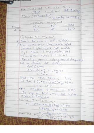 Algorithm Analysis and Design Class Notes