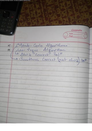 Algorithm Analysis and Design Class Notes