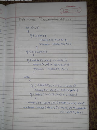 Algorithm Analysis and Design Class Notes