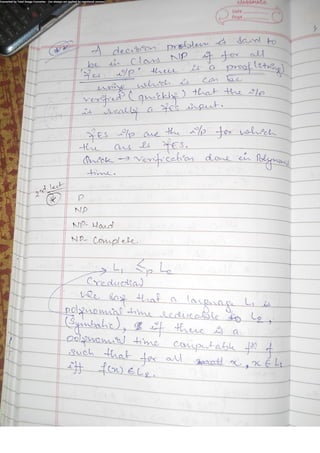 Algorithm Analysis and Design Class Notes