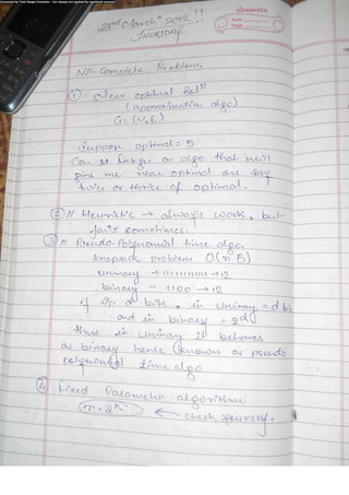 Algorithm Analysis and Design Class Notes