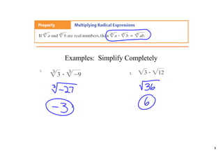 Examples:  Simplify Completely
1.
                         2.




                                      1
 