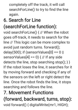 Line following robot program Arduino Uno