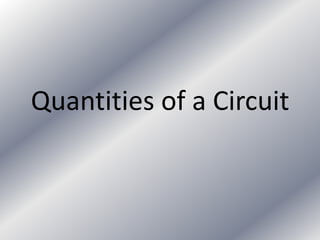 Quantities of a Circuit
 