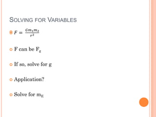 SOLVING FOR VARIABLES
