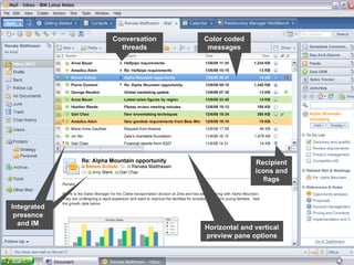 Presentation about Lotus Notes 8 functionality