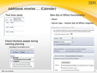 Presentation about Lotus Notes 8 functionality