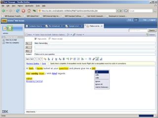 Presentation about Lotus Notes 8 functionality