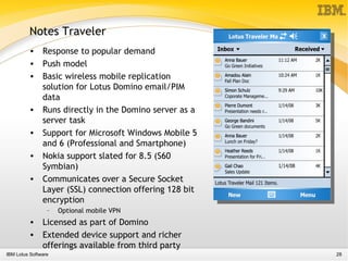 Presentation about Lotus Notes 8 functionality