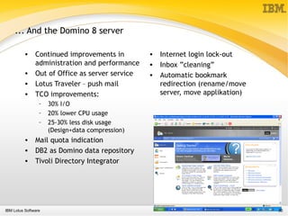 Presentation about Lotus Notes 8 functionality