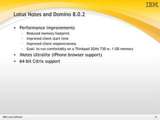 Presentation about Lotus Notes 8 functionality