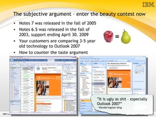 Presentation about Lotus Notes 8 functionality