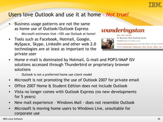 Presentation about Lotus Notes 8 functionality