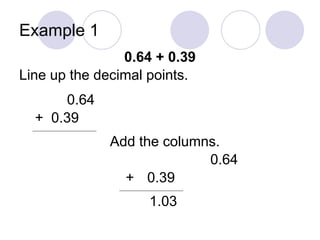 Adding & Subtracting Decimals | PPTX