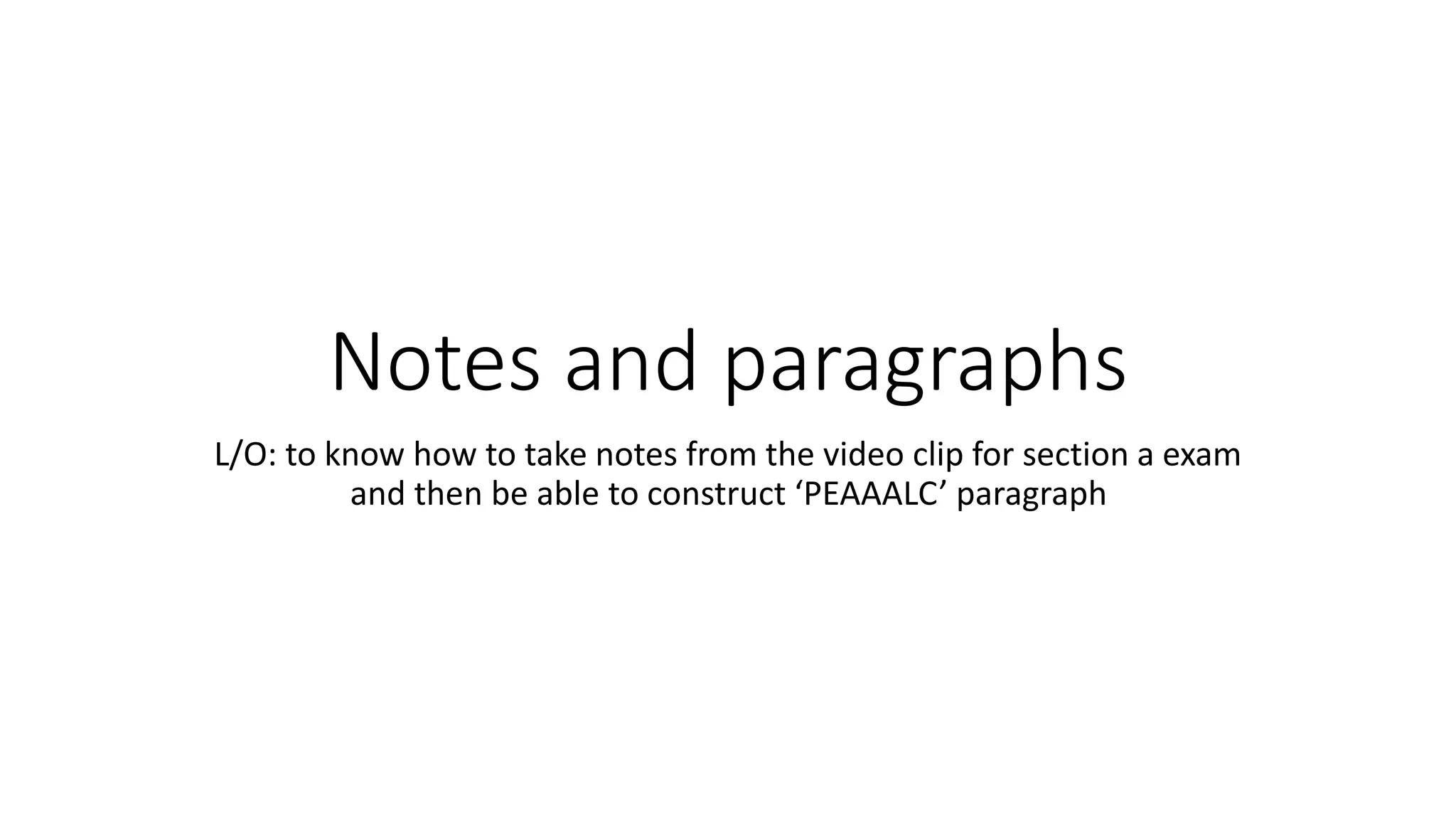 Notes and paragraphs | PPTX
