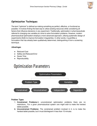 Design of Experiments and Optimization Techniques | PDF