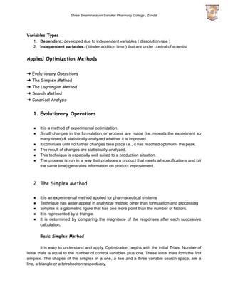 Design of Experiments and Optimization Techniques | PDF