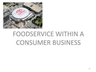 FOODSERVICE WITHIN A
CONSUMER BUSINESS
37
 