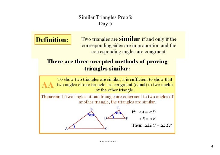 Notes Day 4 5 Prove That Triangles Are Similar Notes Day 4 5 Prove That Triangles Are Similar