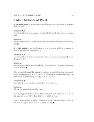 Vacuous Example Notes discrete math | PDF