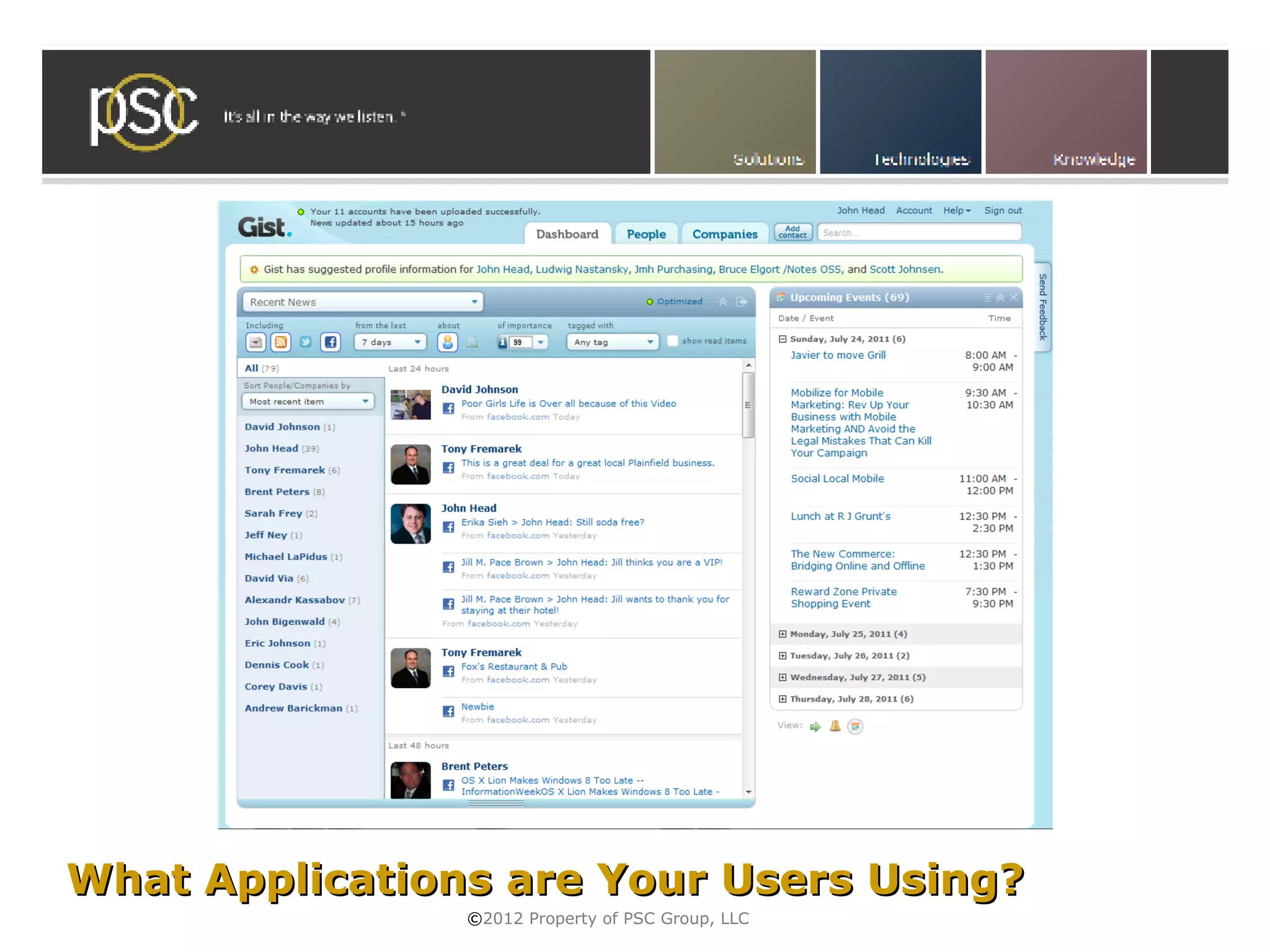 • Click to edit Master subtitle style




What Applications are Your Users Using?
                 ©2012 Property of PSC Group, LLC
 