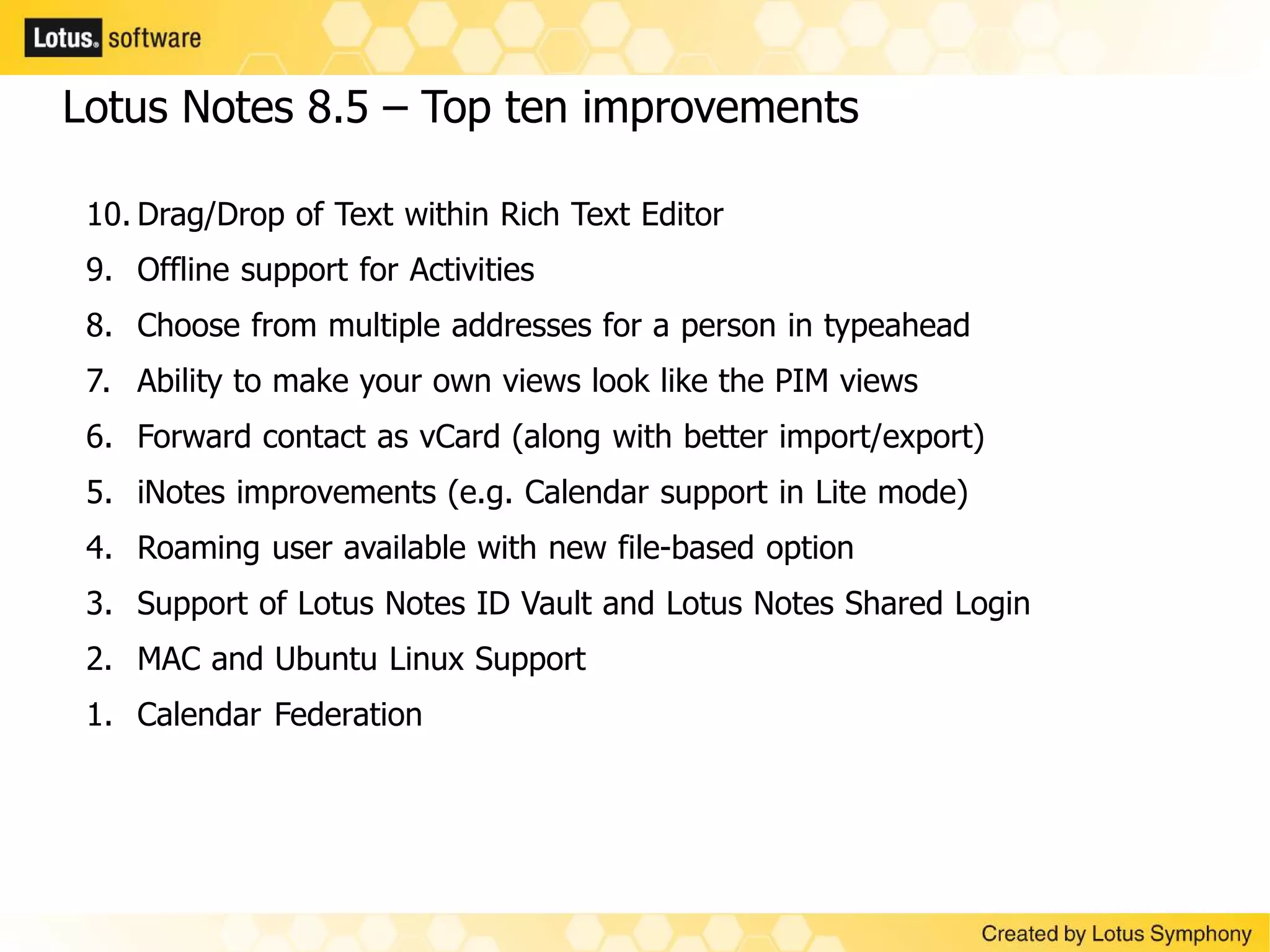 Notes Domino Symphony Strategy May2009