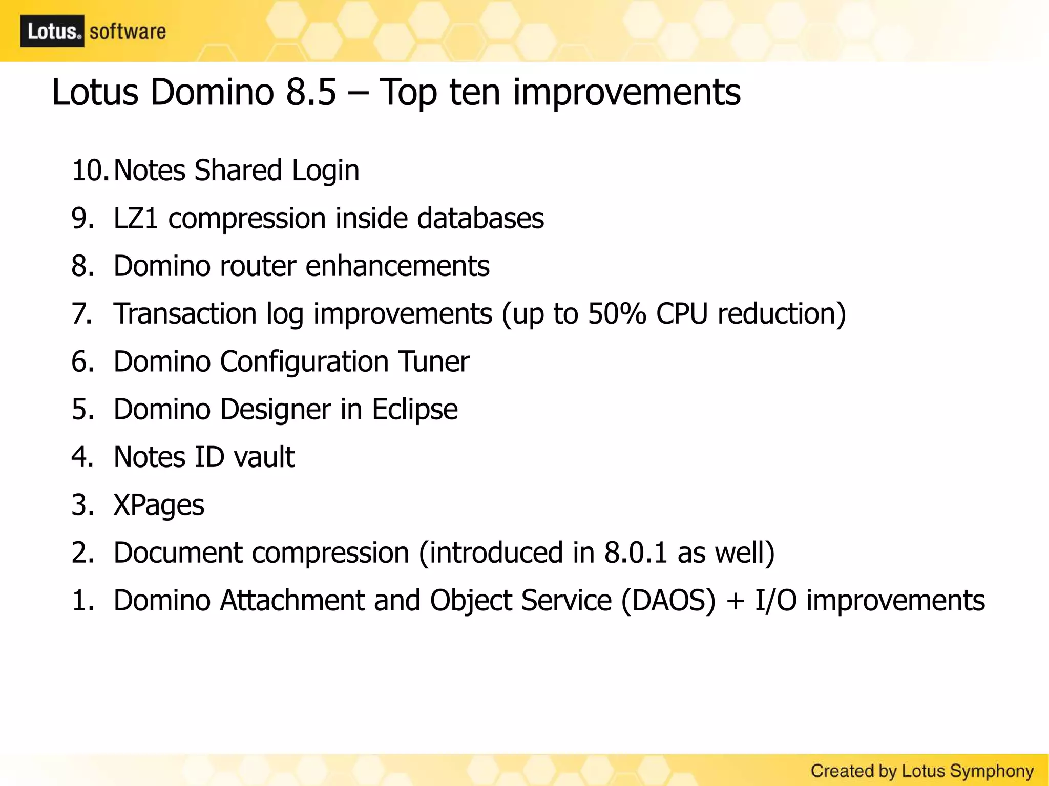 Notes Domino Symphony Strategy May2009
