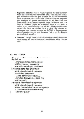 19
I.2.2 PROTECTION
 